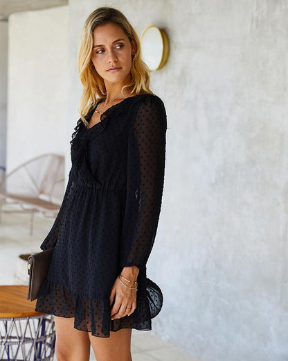 Vestido veraniego con volantes y lunares