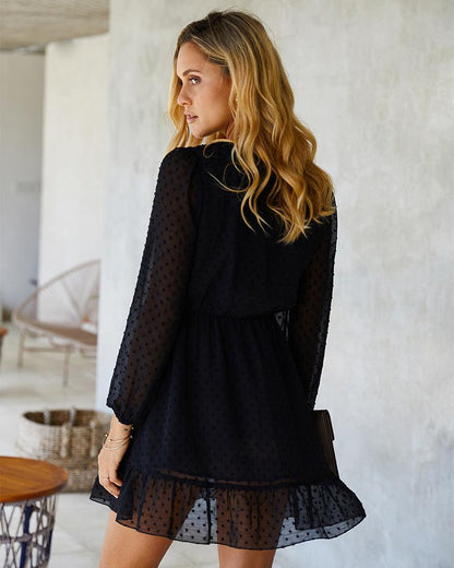 Vestido veraniego con volantes y lunares