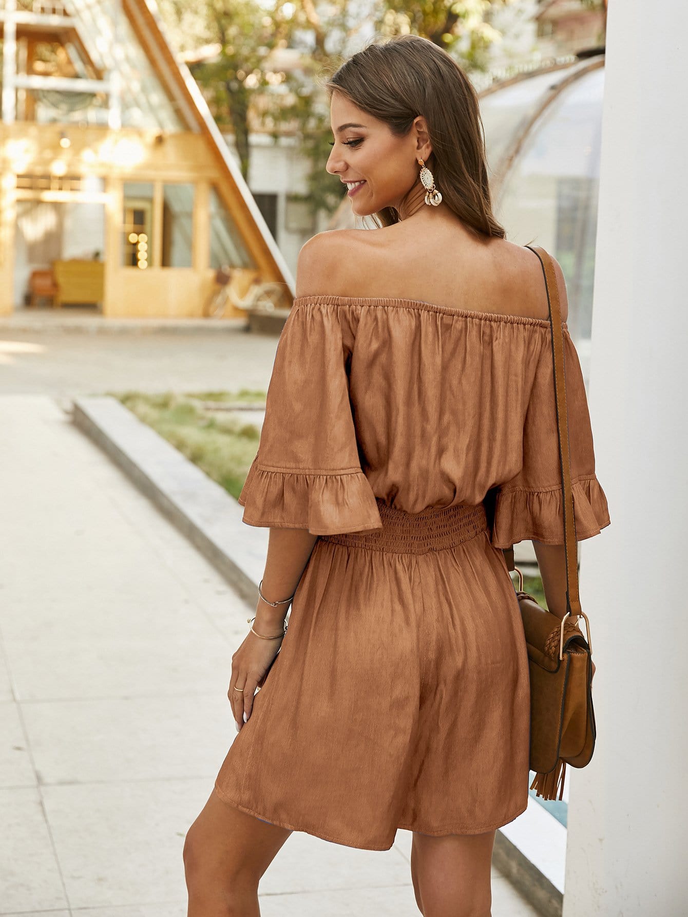 Cold Shoulder Ruffle Romper