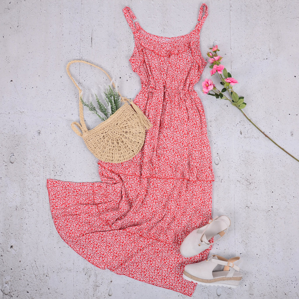 Vestido con estampado de flores delicadas y suaves