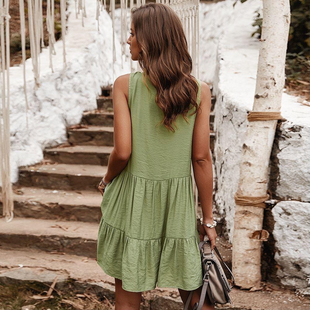 Vestido túnica con volantes Go With the Flow
