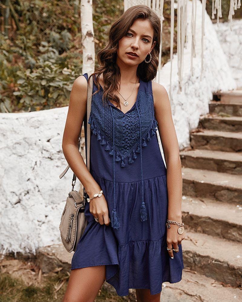 Vestido túnica con volantes Go With the Flow