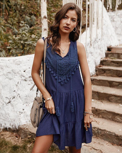 Vestido túnica con volantes Go With the Flow