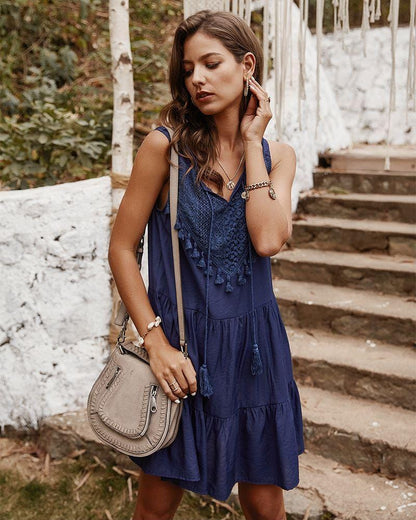 Vestido túnica con volantes Go With the Flow