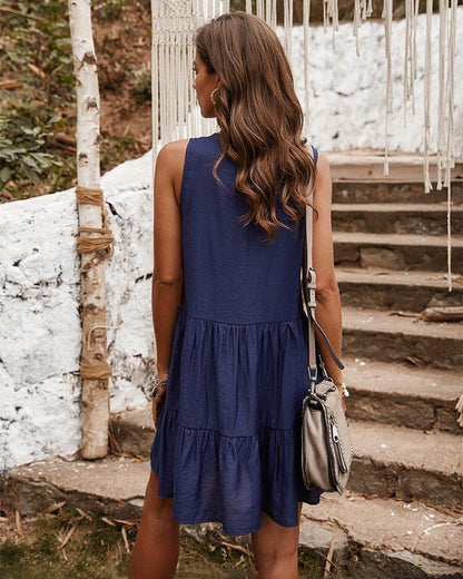 Vestido túnica con volantes Go With the Flow