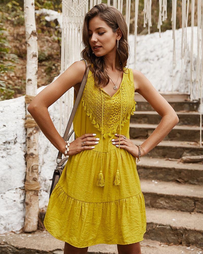 Vestido túnica con volantes Go With the Flow