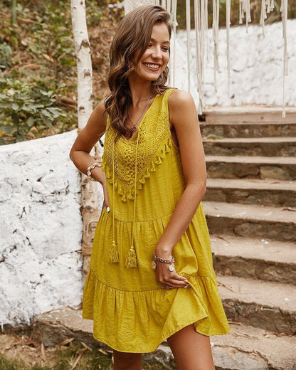 Vestido túnica con volantes Go With the Flow