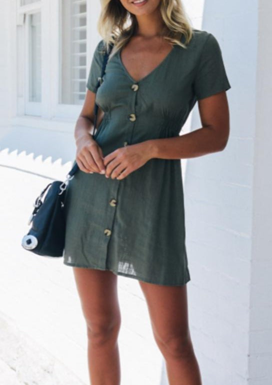 Vestido túnica con botones
