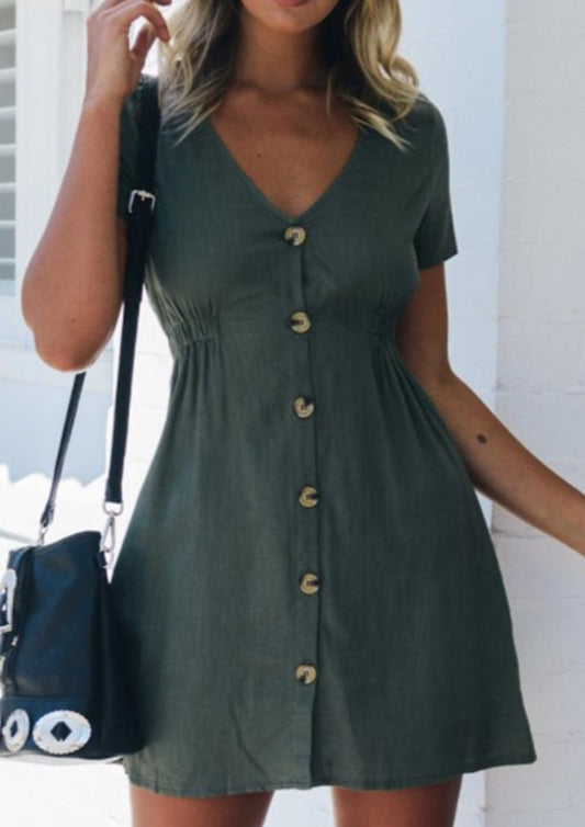 Vestido túnica con botones