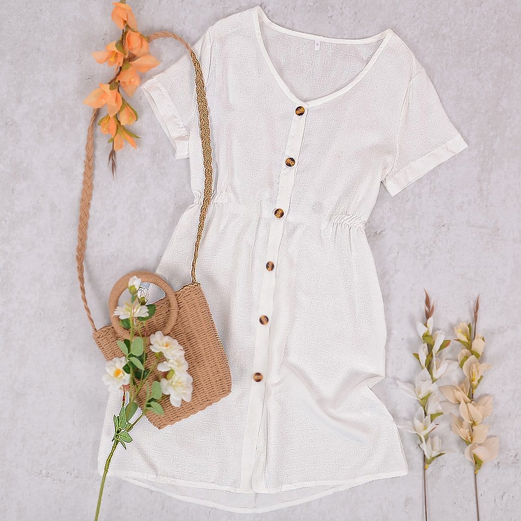 Vestido túnica con botones
