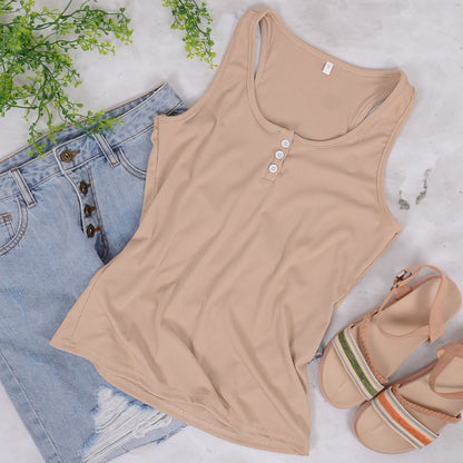 Button Down Rib Tank