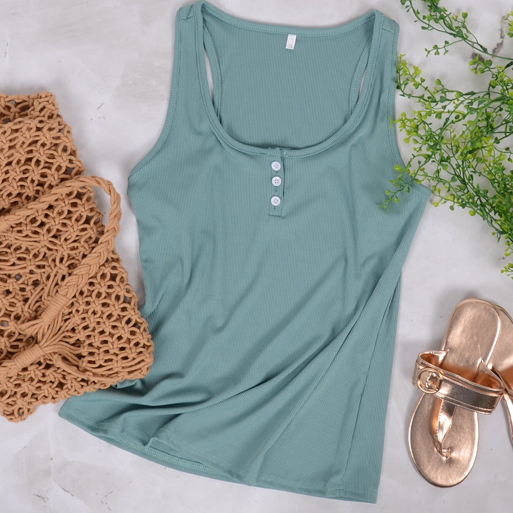 Button Down Rib Tank