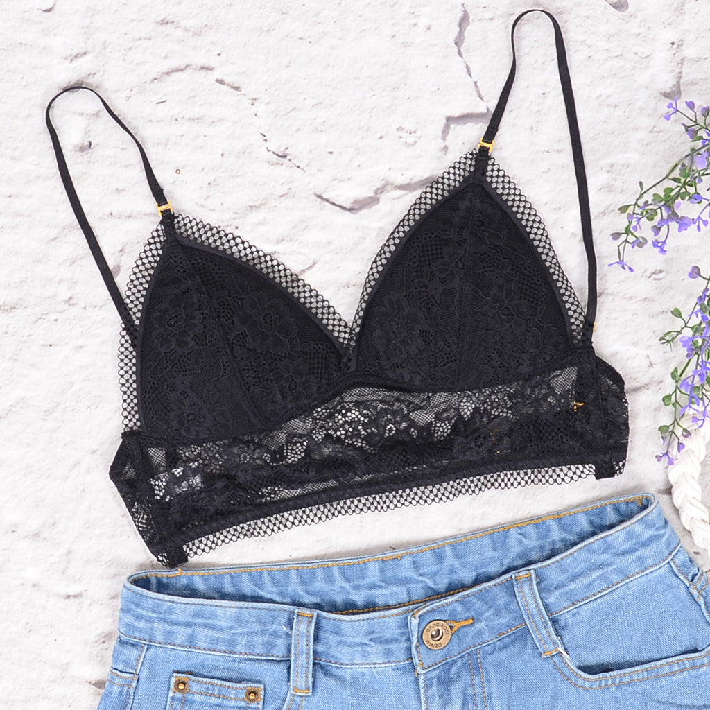 Lace Trim Strappy Bralette