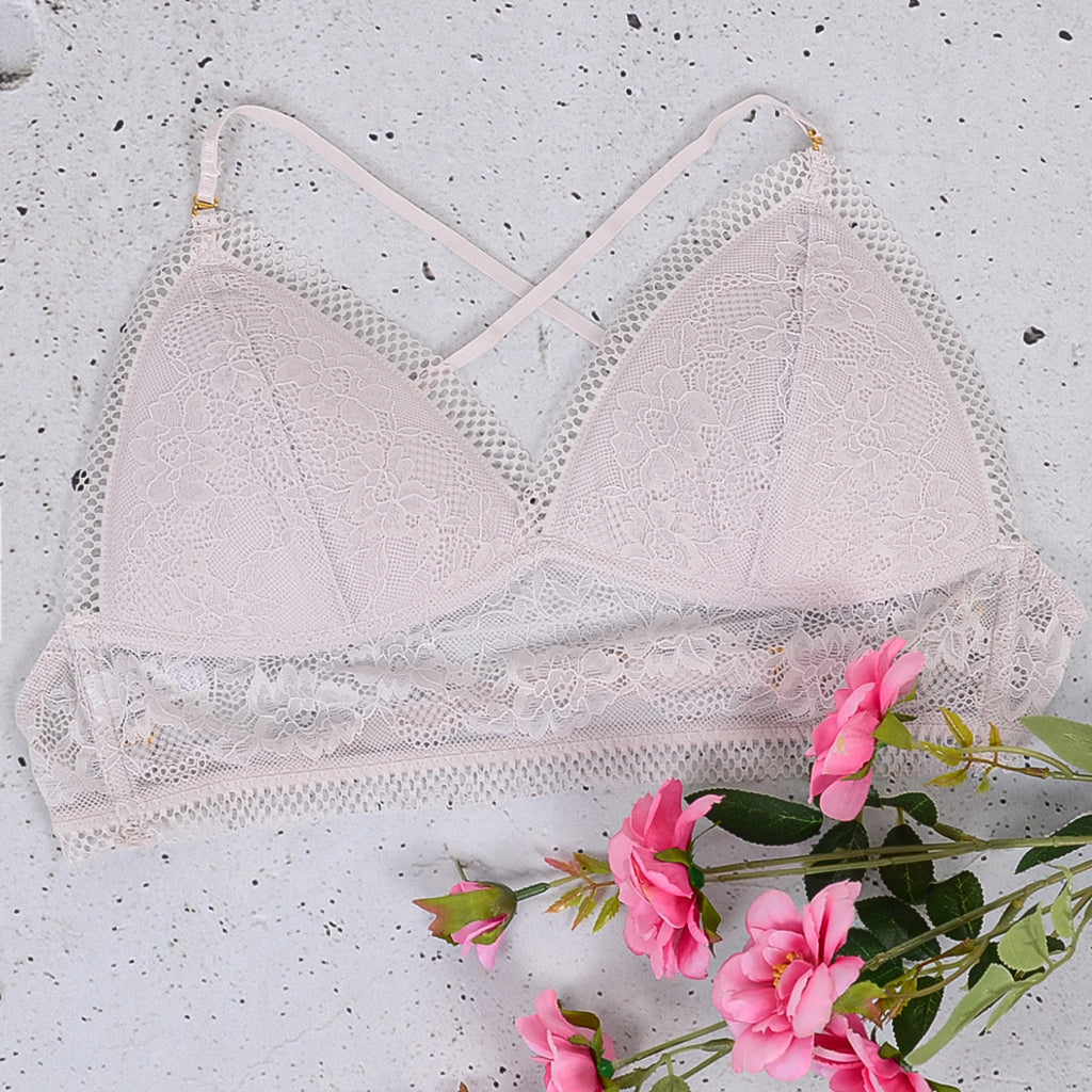 Lace Trim Strappy Bralette