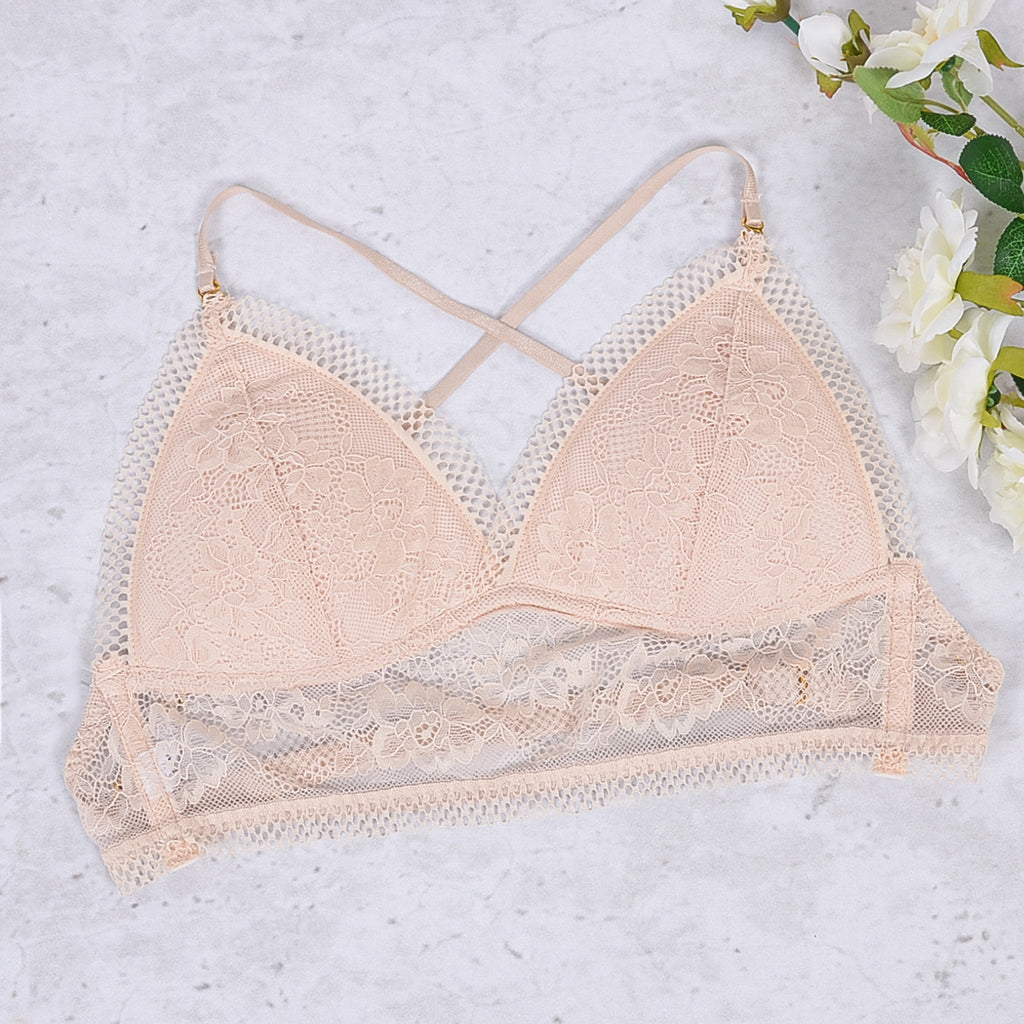 Lace Trim Strappy Bralette