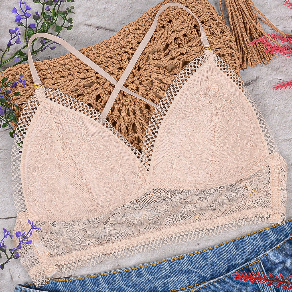 Lace Trim Strappy Bralette