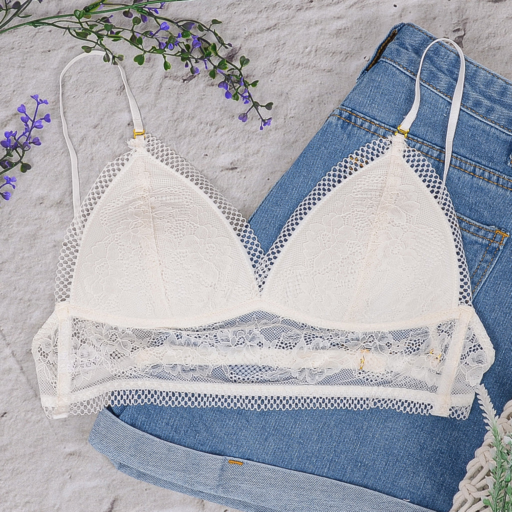 Lace Trim Strappy Bralette