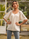 Blusa de verano con botones fruncidos