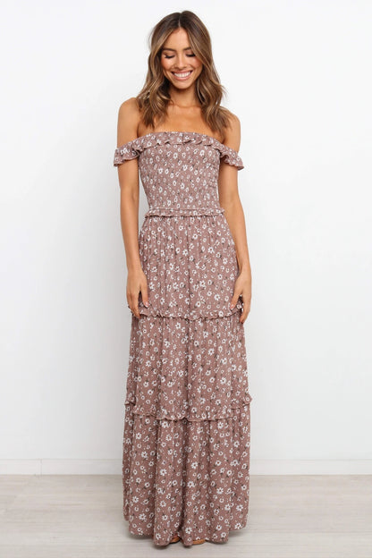 Vestido floral fruncido con tirantes 