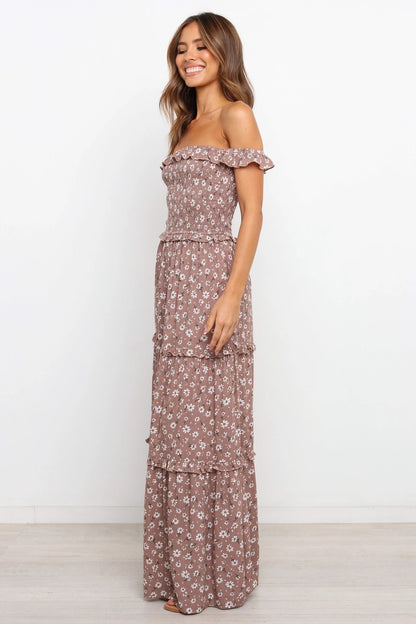 Vestido floral fruncido con tirantes 