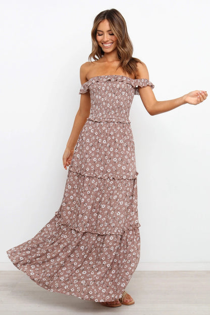 Vestido floral fruncido con tirantes 