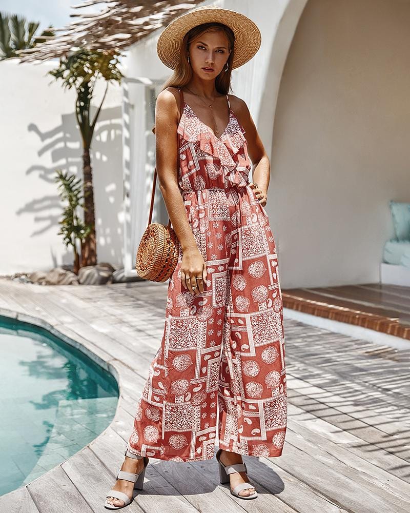 Mono de verano con volantes de cachemira