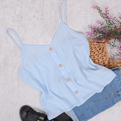 Button Front Light Cami