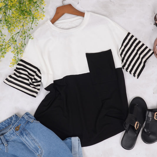 Striped Color Blocked Tee