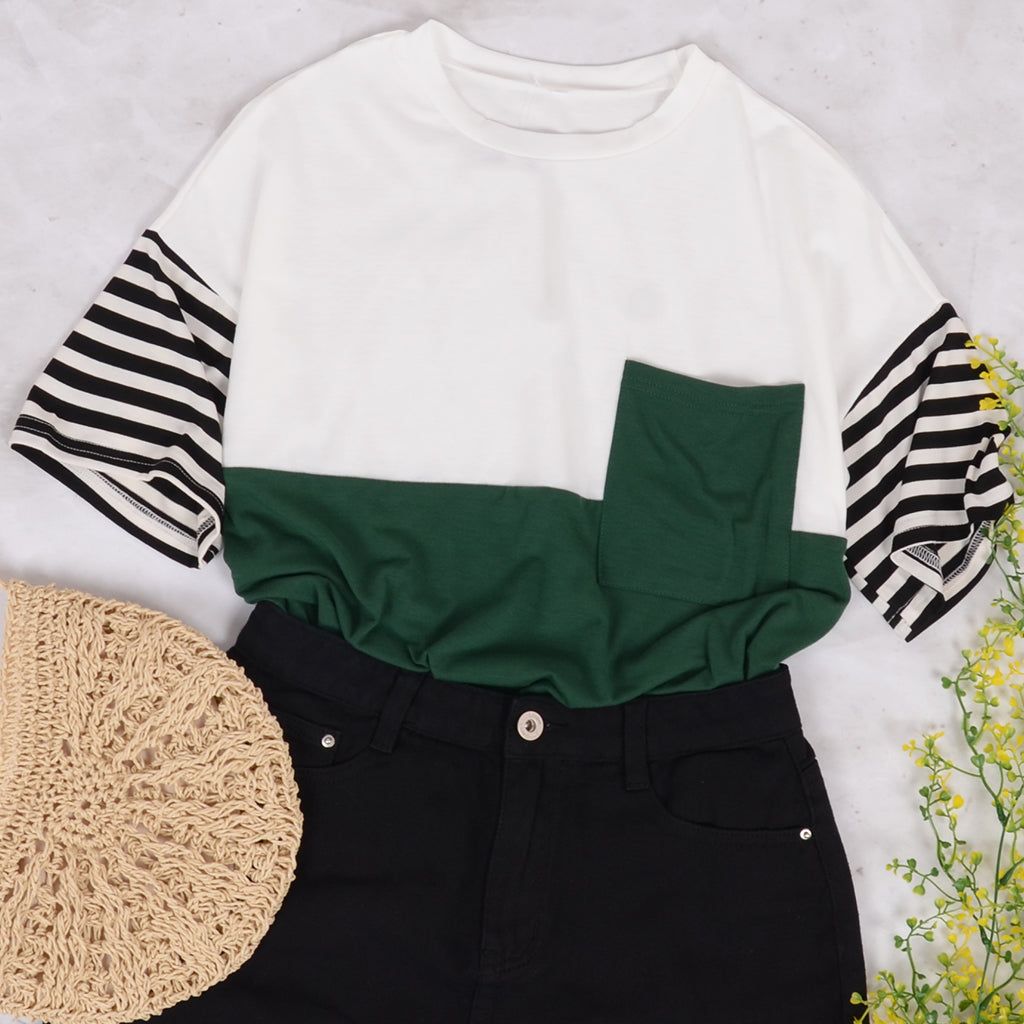 Striped Color Blocked Tee