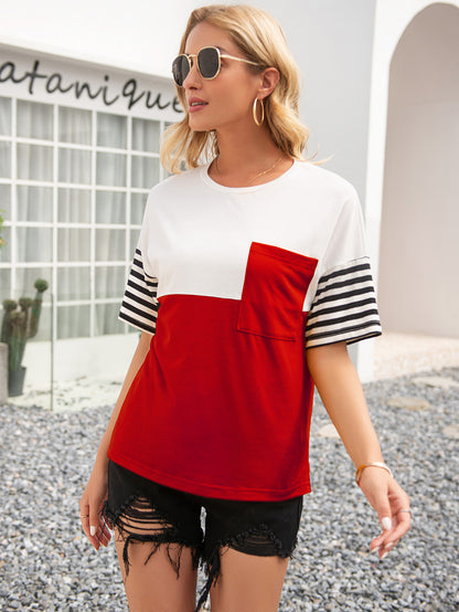 Camiseta de rayas con bloques de color