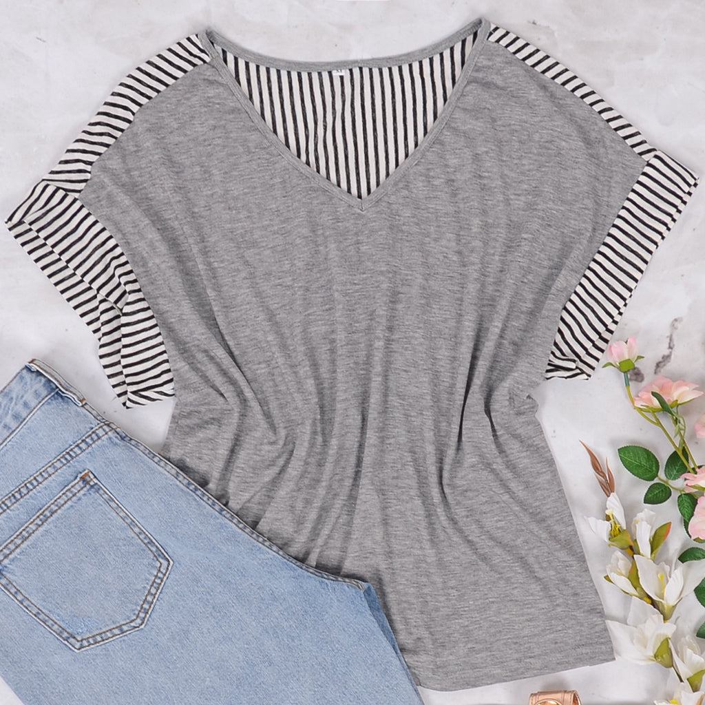 Camiseta lounge con espalda a rayas