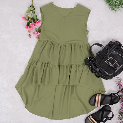V-Neck Ruffle Tunic Tank