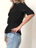 Blusa con bolsillos y botones 