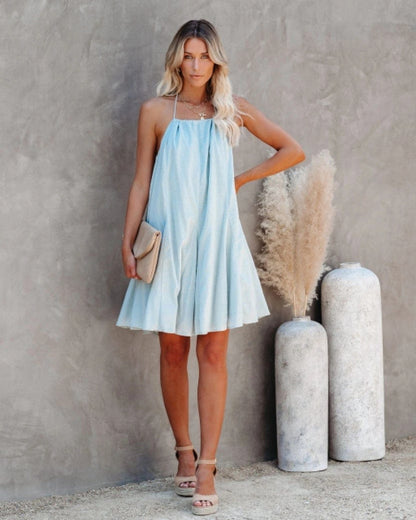 Tie Back Pleated Dress