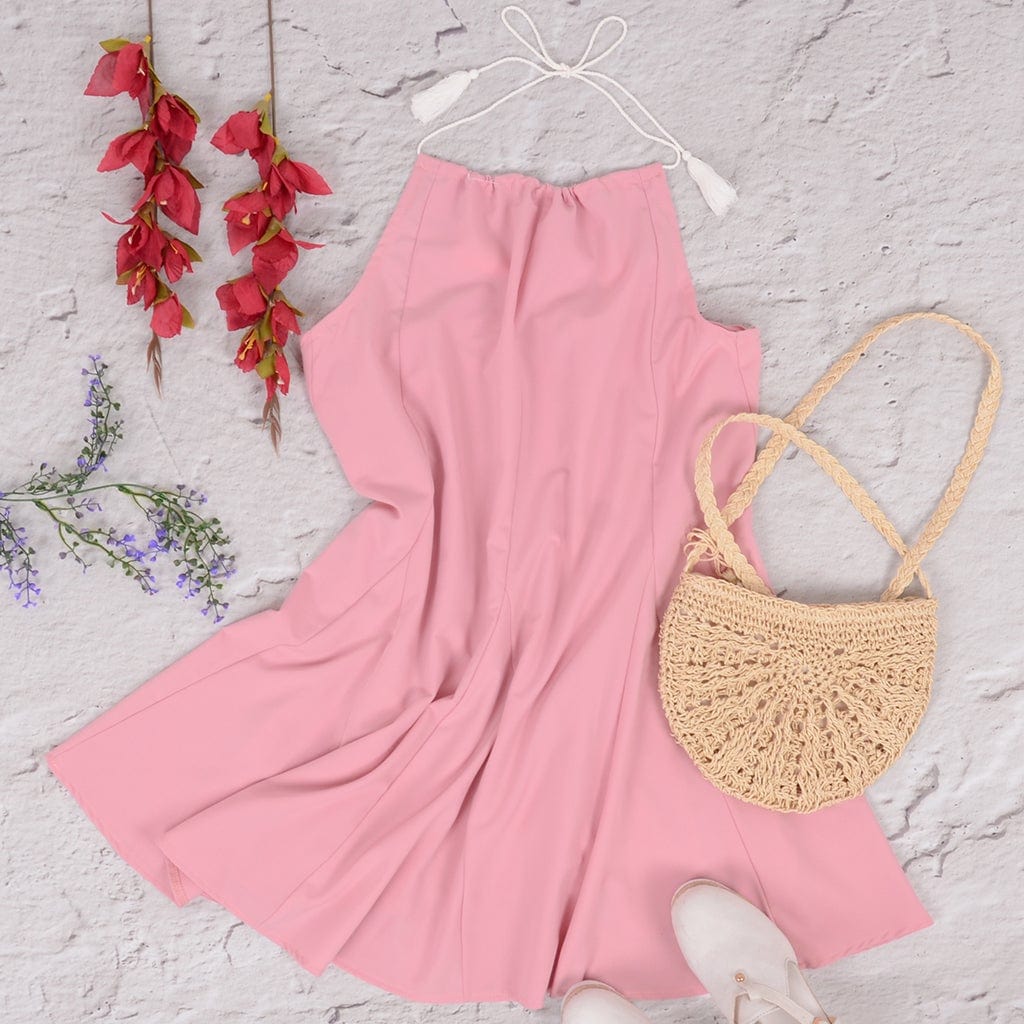 Tie Back Pleated Dress