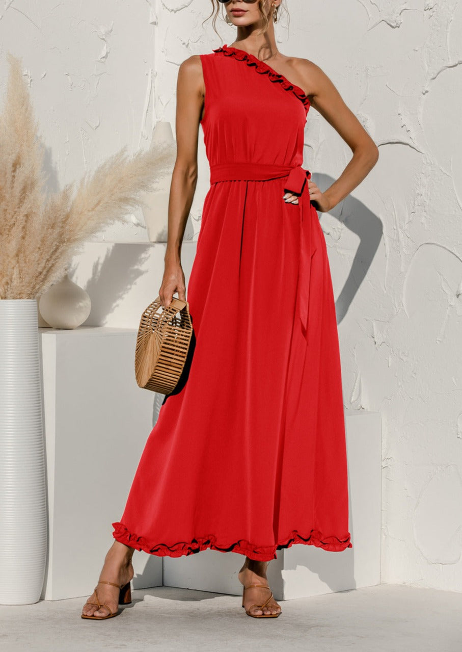 Date Night One Shoulder Maxi Dress