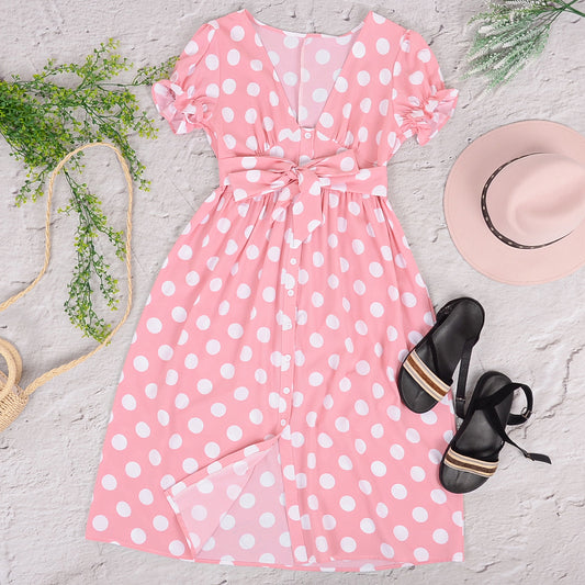 Vestido de lunares con botones
