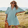 Vestido túnica extragrande con cuello entallado 