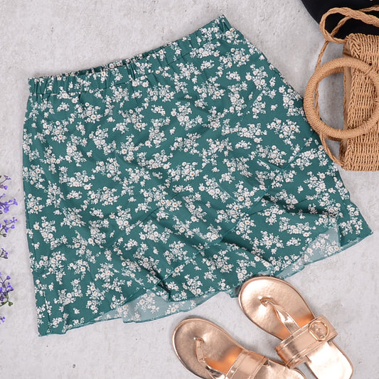Ruffle Floral Vacation Skirt