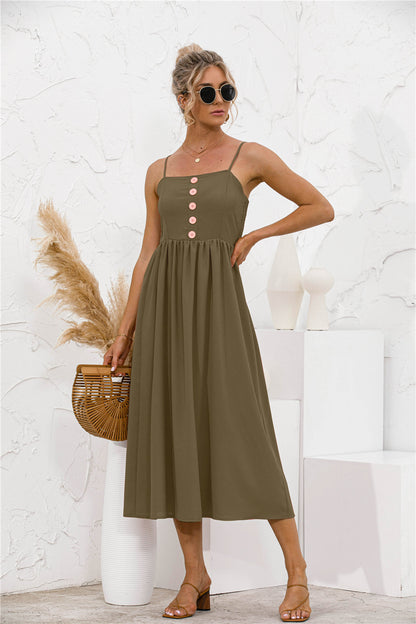 Vestido con botones en la espalda fruncidos