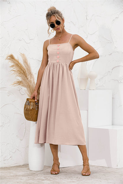Vestido con botones en la espalda fruncidos
