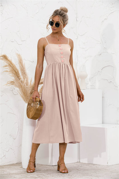 Vestido con botones en la espalda fruncidos