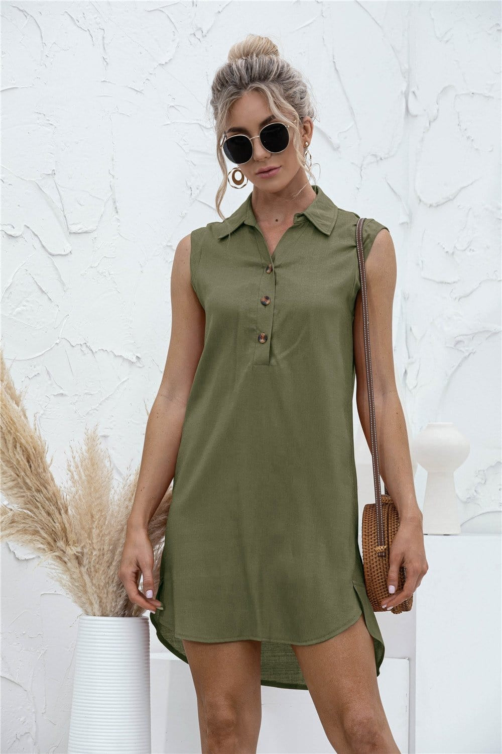High-Low Button Tunic