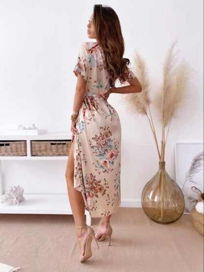 Button Down Floral Print Maxi