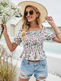 Smocked Puffed Sleeve Daisy Top