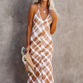 Vestido largo con efecto tie dye a rayas