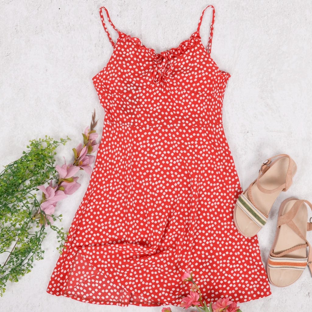 Vestido de verano con estampado de flores ditsy