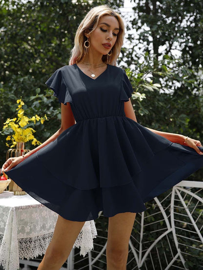 Vestido corto de verano con volantes