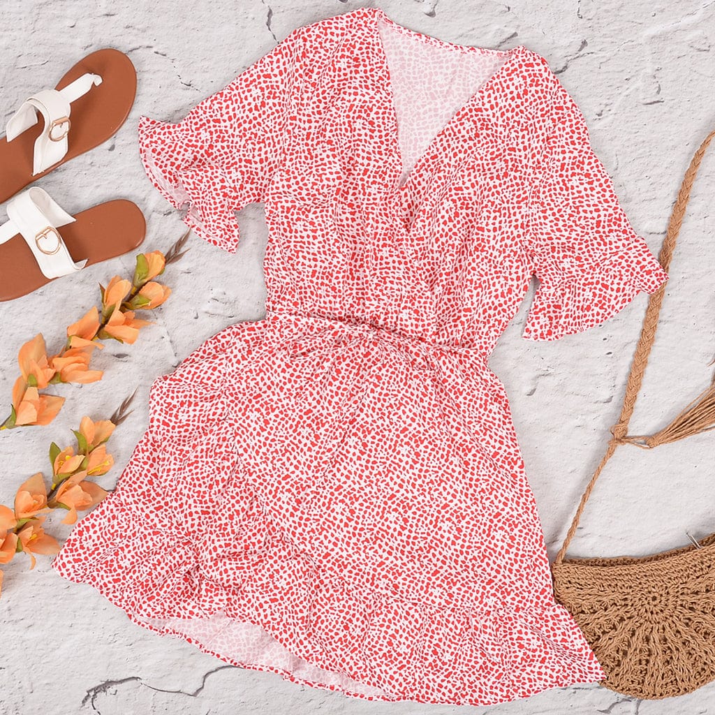 Vestido cruzado de verano con estampado animal