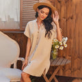 Vestido túnica con cuello abotonado 
